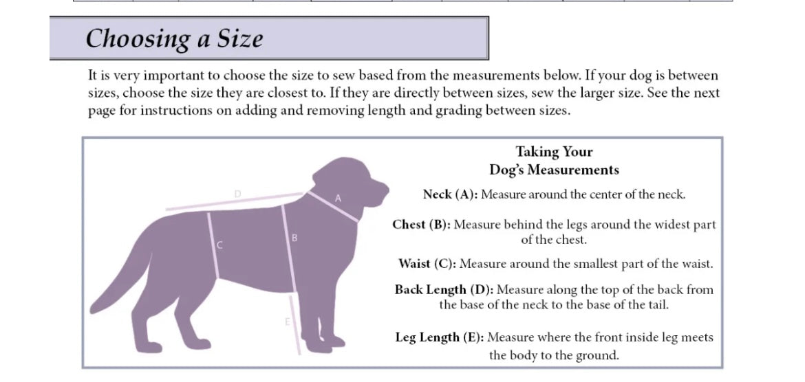 Measurement reference chart